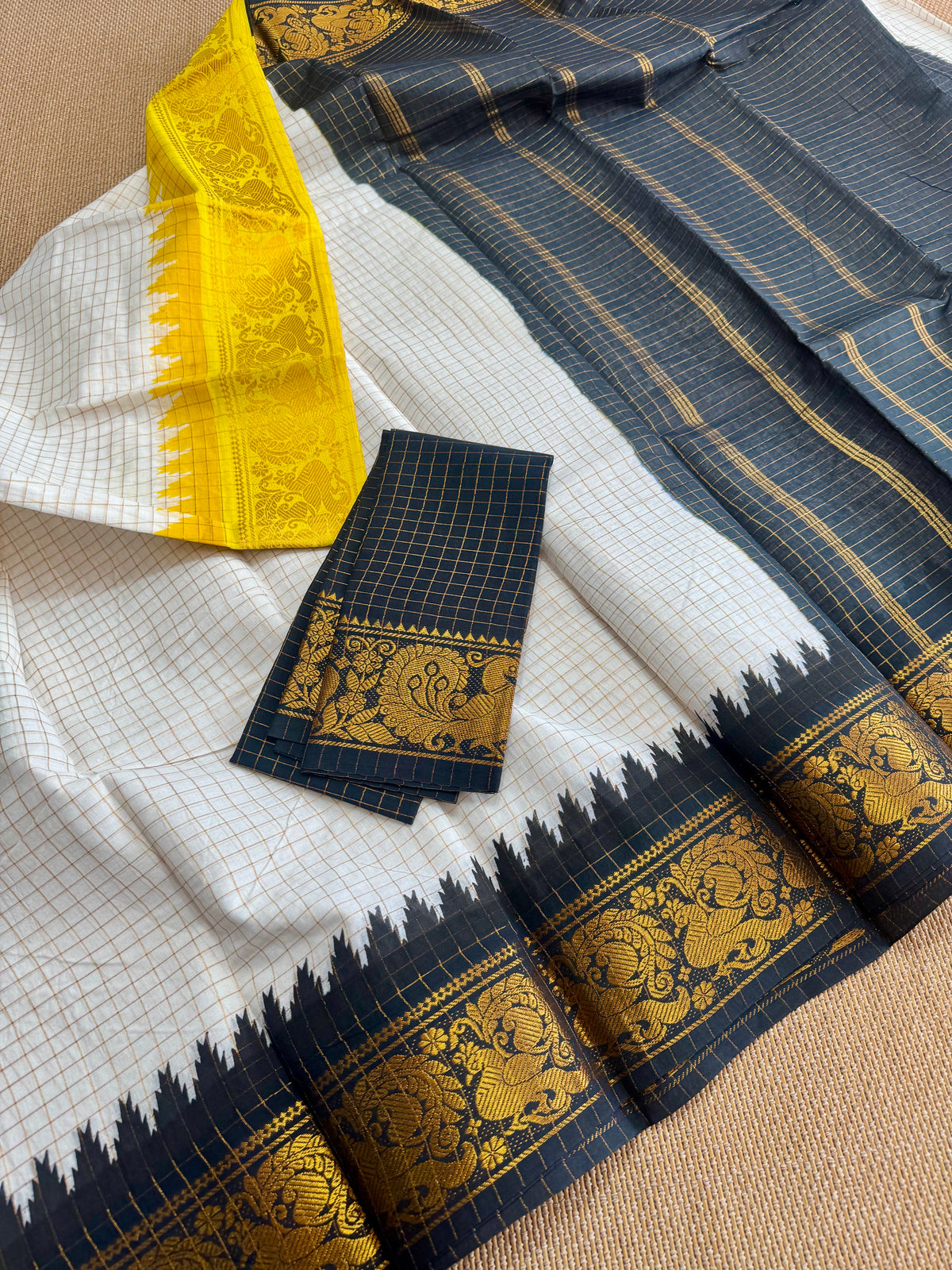 Traditional  ganga JAMUNA Border :  Madurai saree
