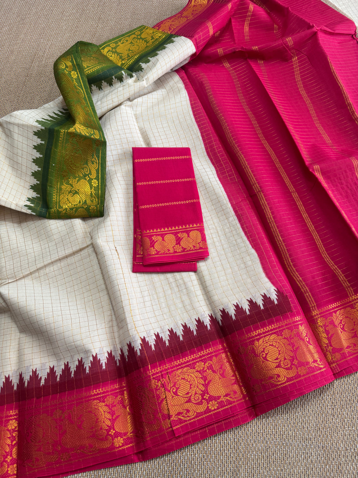 Traditional  ganga JAMUNA Border :  Madurai saree