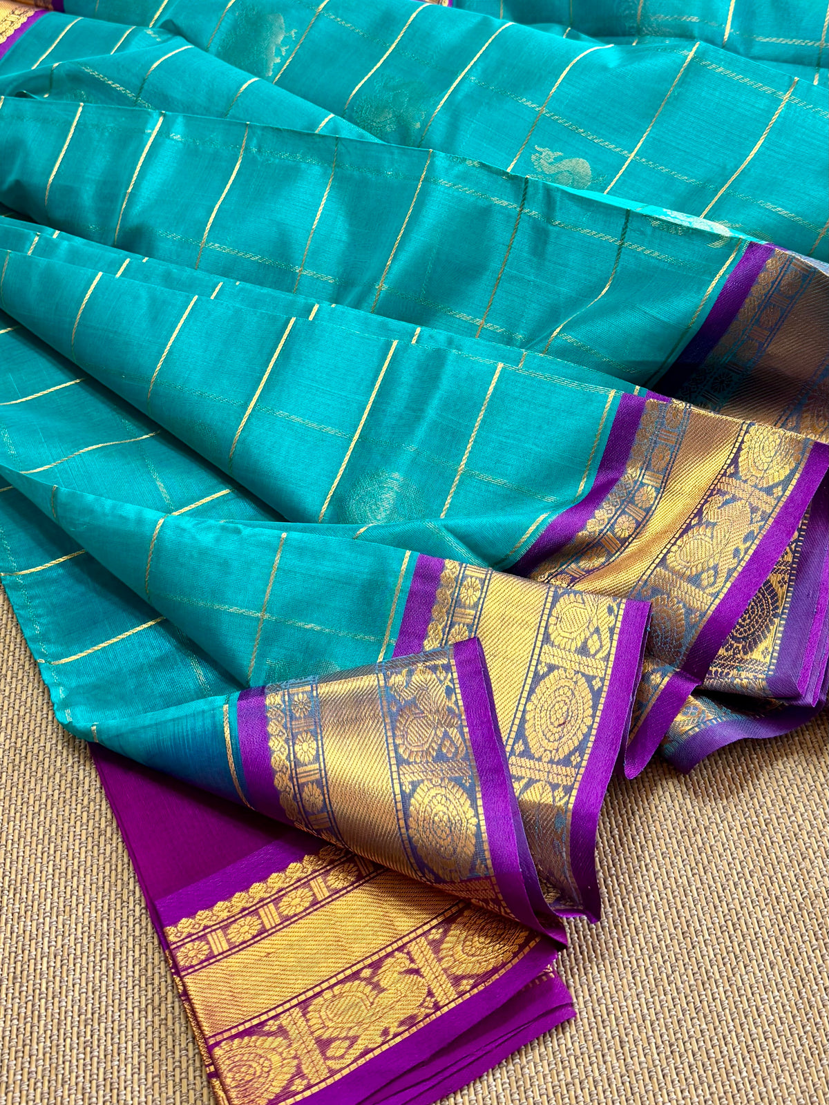 Pure Handloom Mangalagiri Pattu by cotton saree