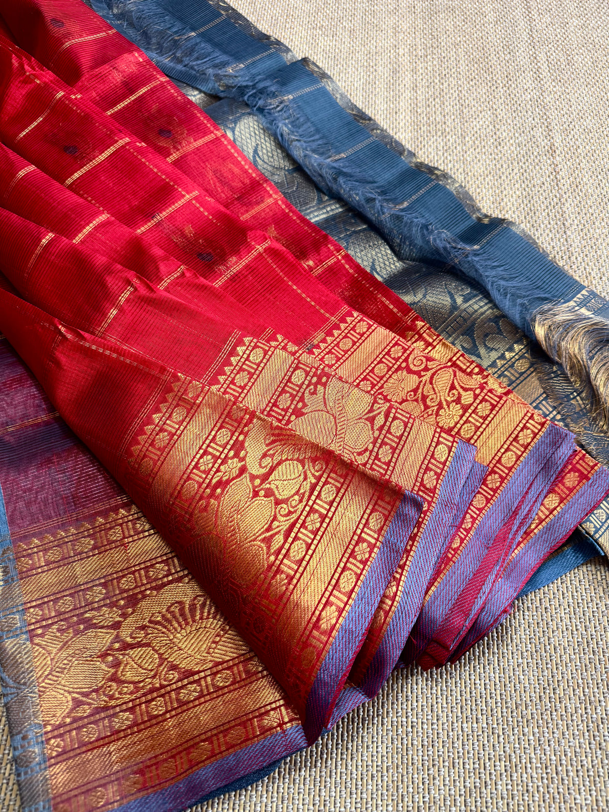 Pure Handloom Mangalagiri Pattu by cotton saree