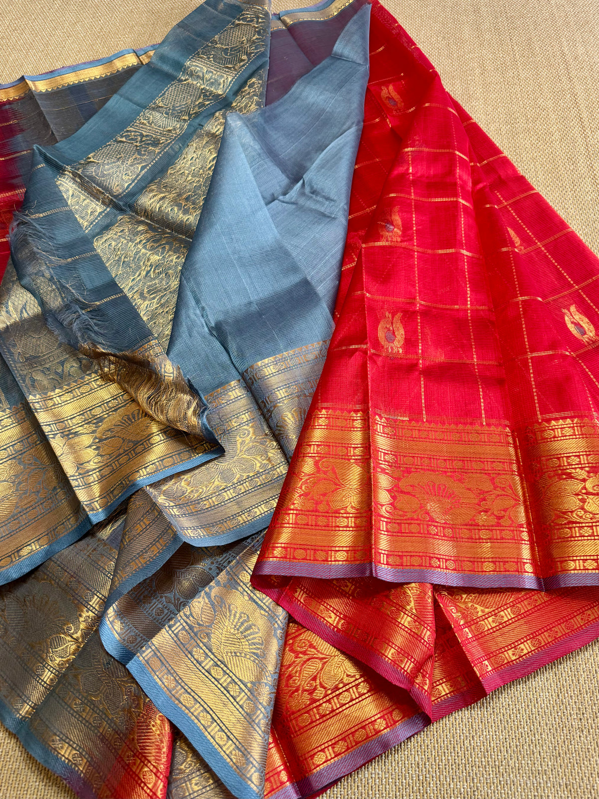 Pure Handloom Mangalagiri Pattu by cotton saree