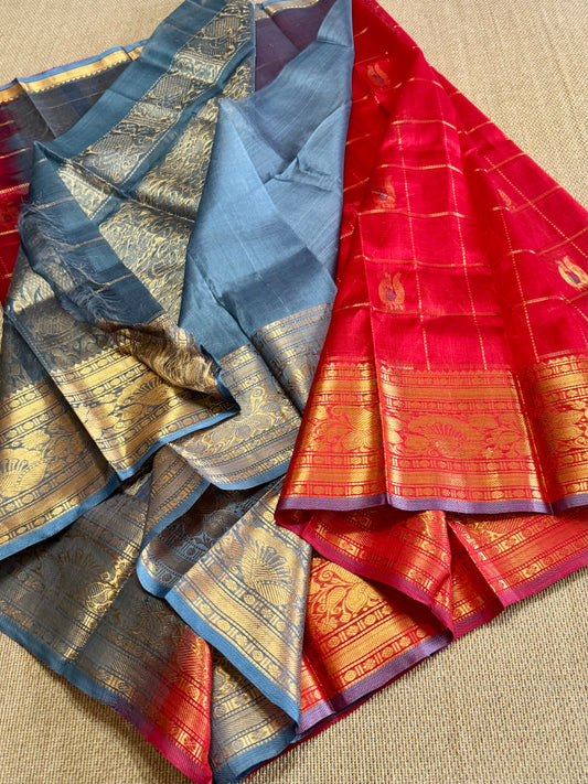 Pure Handloom Mangalagiri Pattu by cotton saree