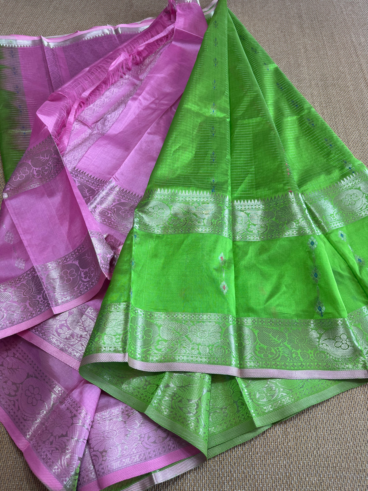 Pure Handloom Mangalagiri Pattu by cotton saree