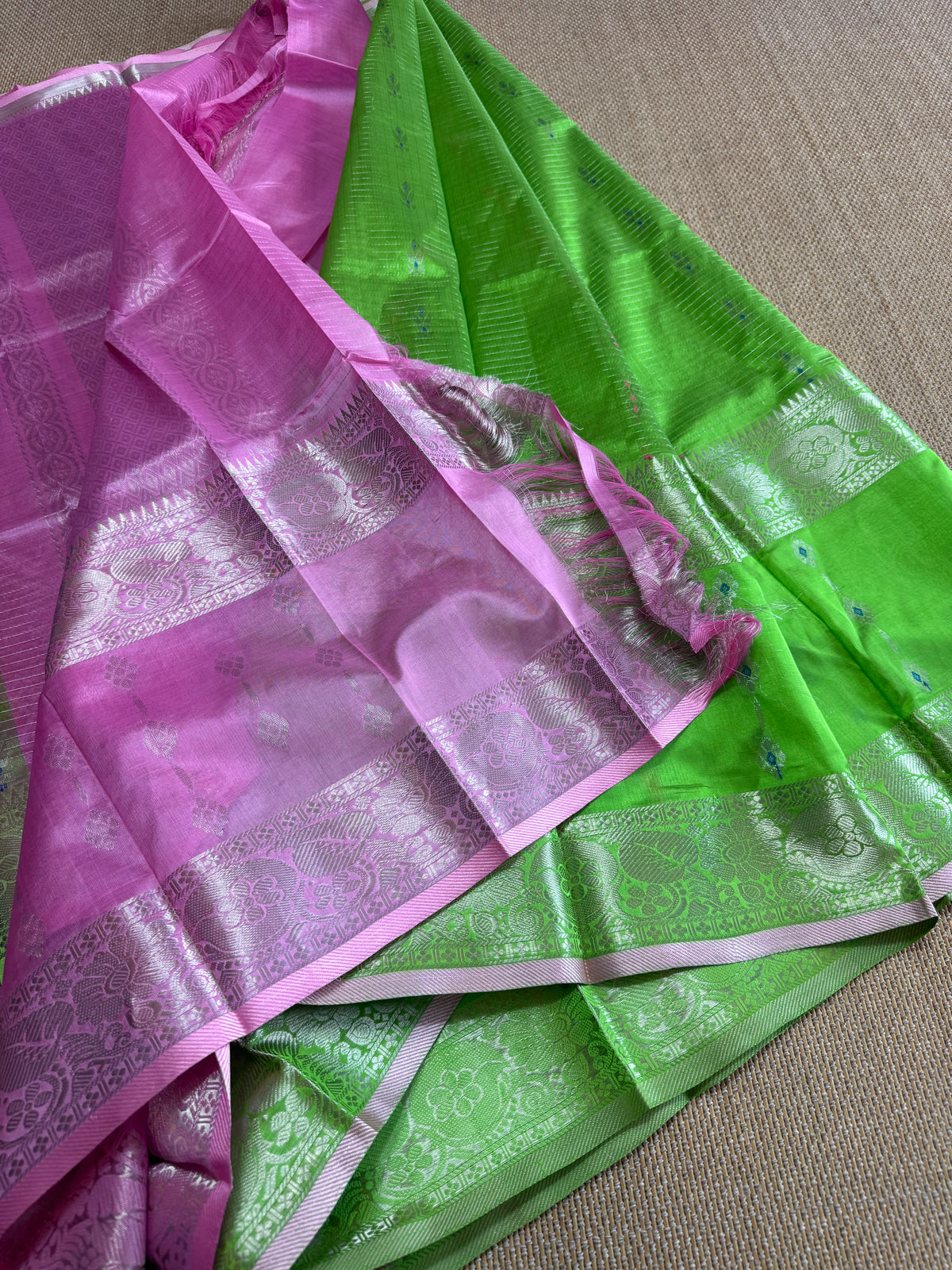 Pure Handloom Mangalagiri Pattu by cotton saree