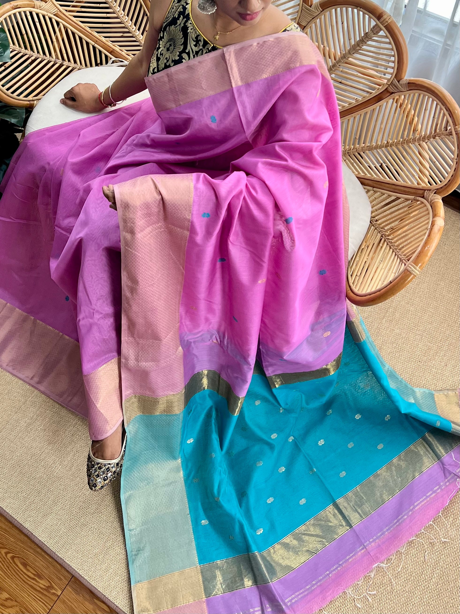 Pure Handloom Maheswar Silk Cotton Saree (Copy)