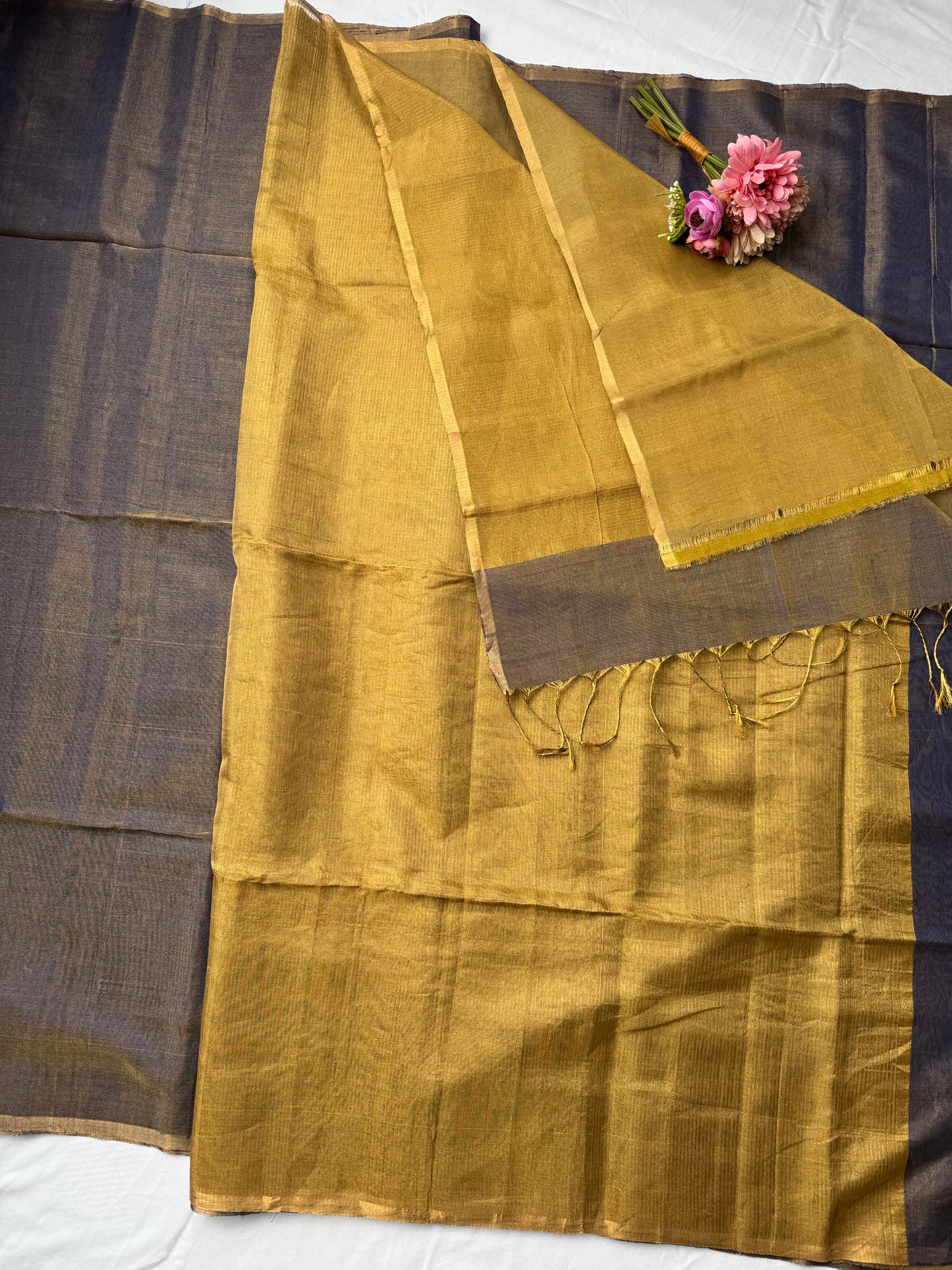 Pure Handloom Maheswar Tissue Zari Silk saree
