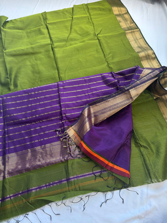 Pure Handloom Maheswar Silk Cotton Saree