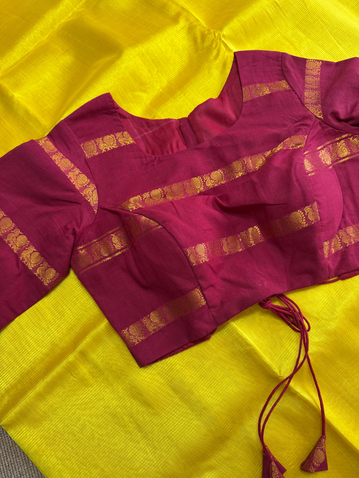 Red - Madurai Cotton Saree Blouse