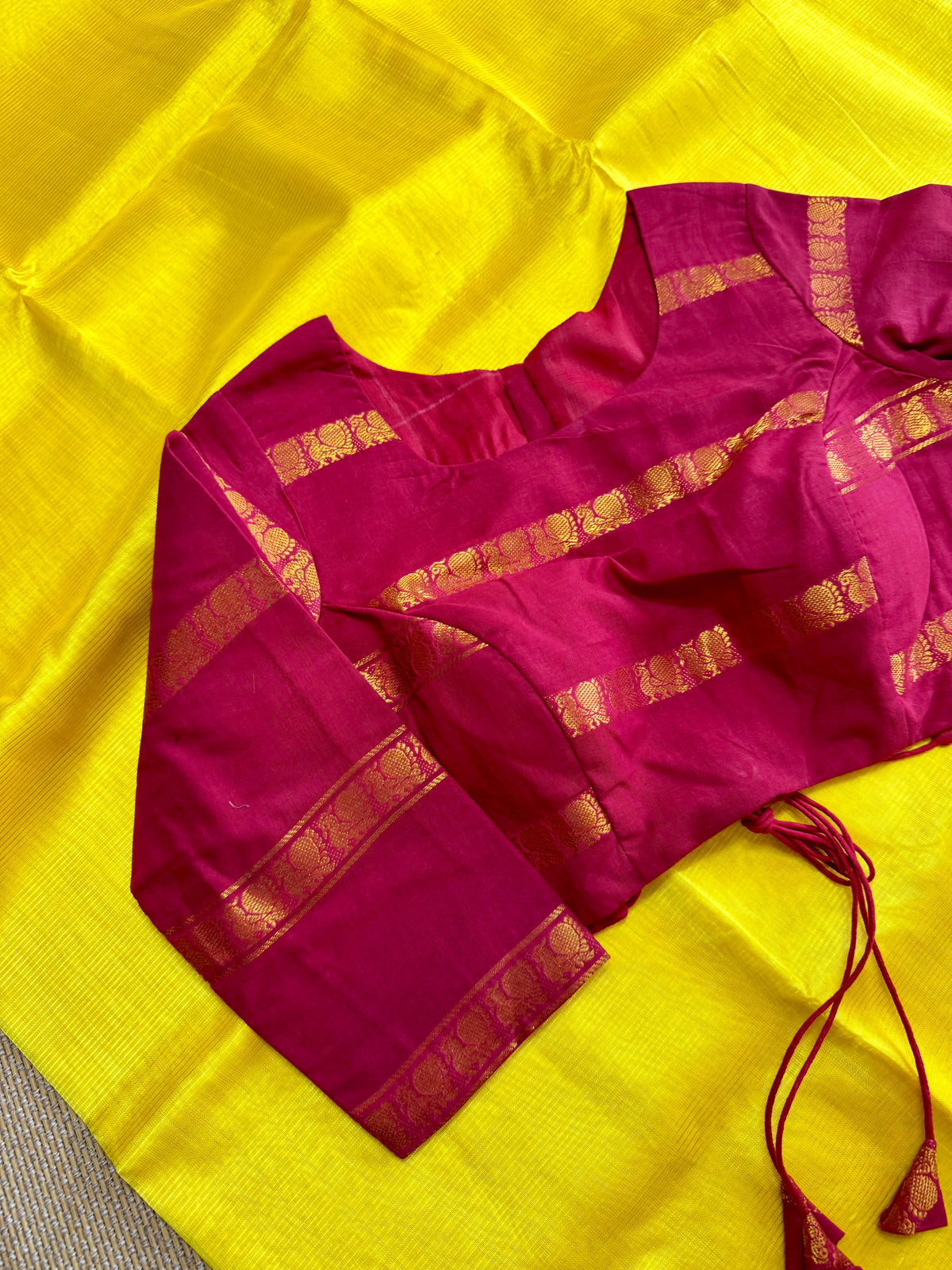 Red - Madurai Cotton Saree Blouse