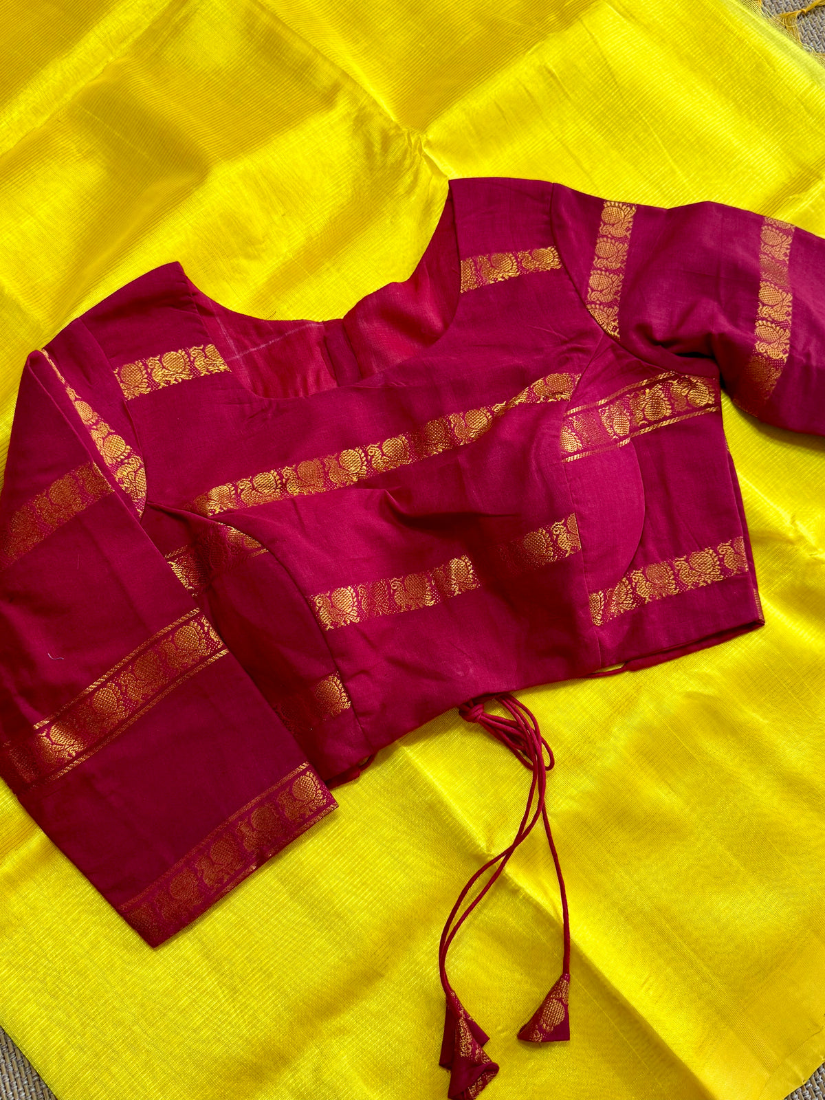 Red - Madurai Cotton Saree Blouse