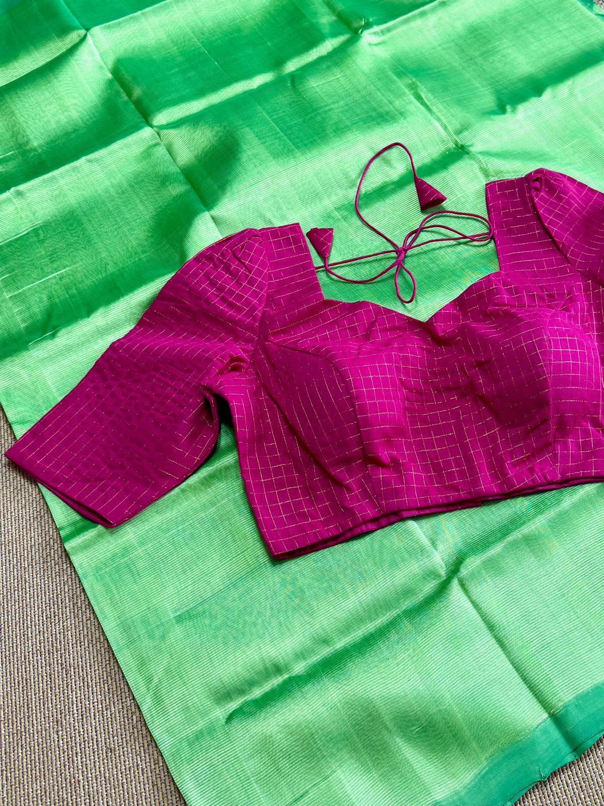 Hot Pink- Madurai Cotton Saree Blouse