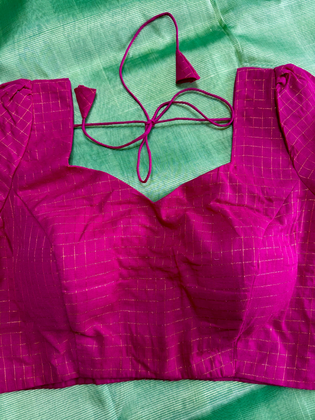 Hot Pink- Madurai Cotton Saree Blouse