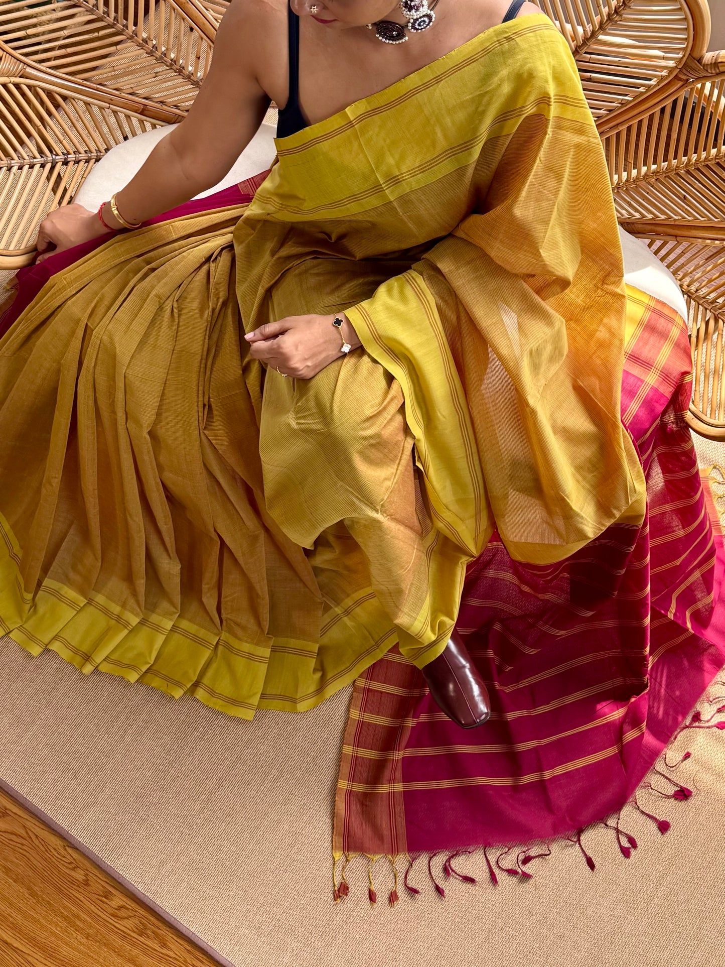 Pure Handloom Mangalagiri Cotton saree