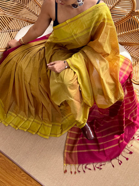 Pure Handloom Mangalagiri Cotton saree