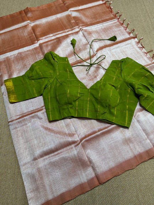 Parrot green -Madurai Cotton Saree Blouse