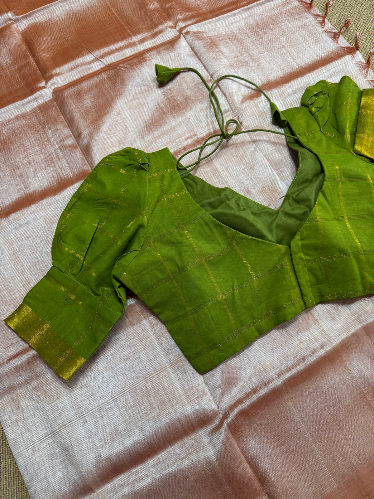 Parrot green -Madurai Cotton Saree Blouse