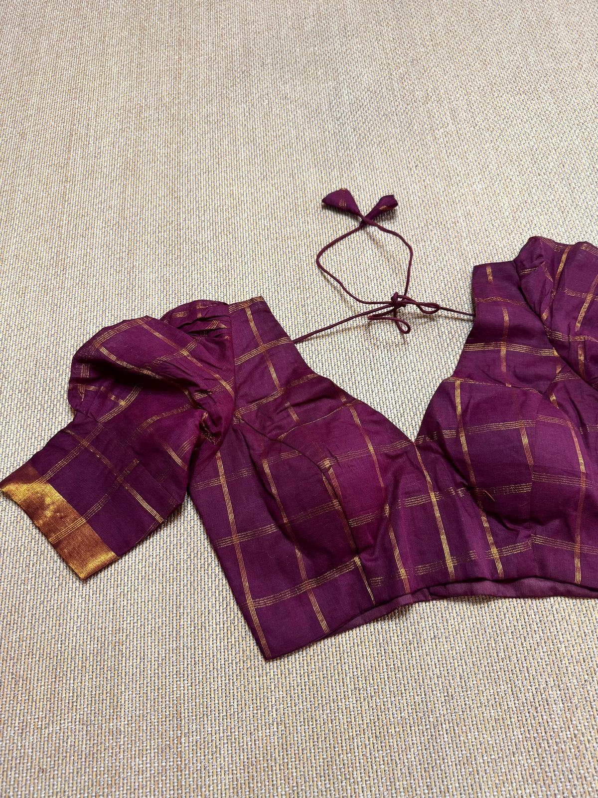 Deep wine- Madurai Cotton Saree Blouse