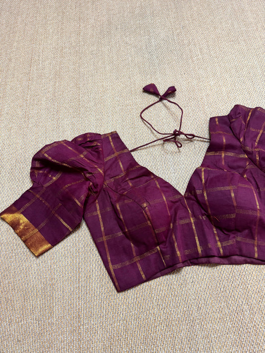 Deep wine- Madurai Cotton Saree Blouse