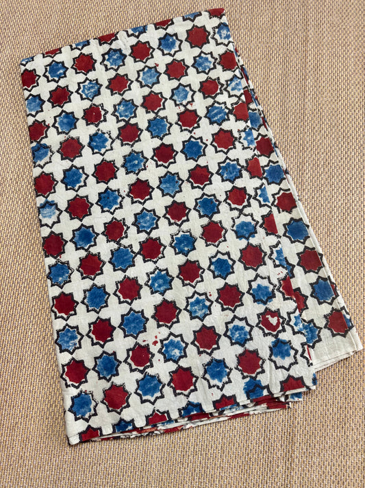 Pure Hand Block Print Ajrakh on Cotton Fabric