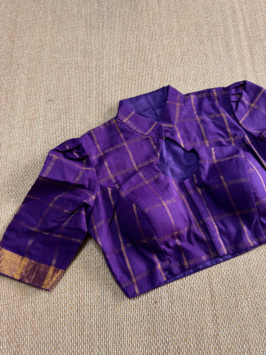 Purple - Madurai Cotton Saree Blouse