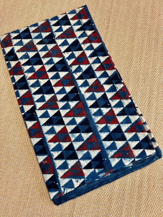 Pure Hand Block Print Ajrakh on Cotton Fabric