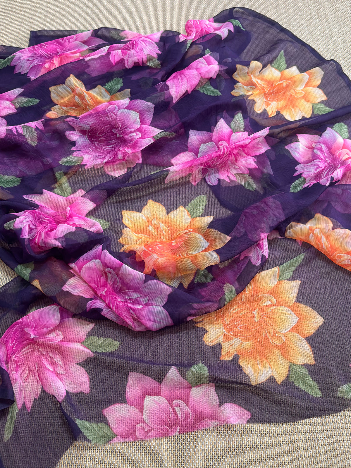 Super Soft Georgette Chiffon Feel alike  Saree