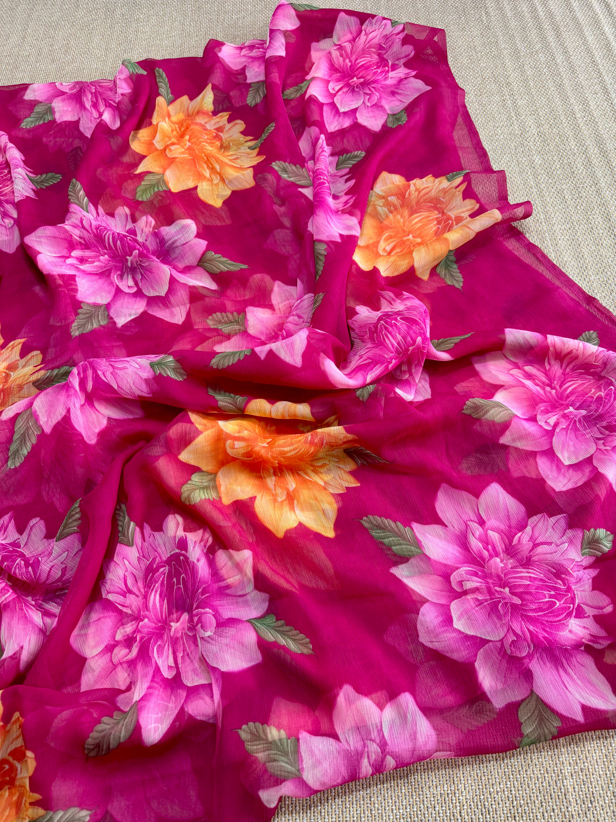 Super Soft Georgette Chiffon Feel alike  Saree