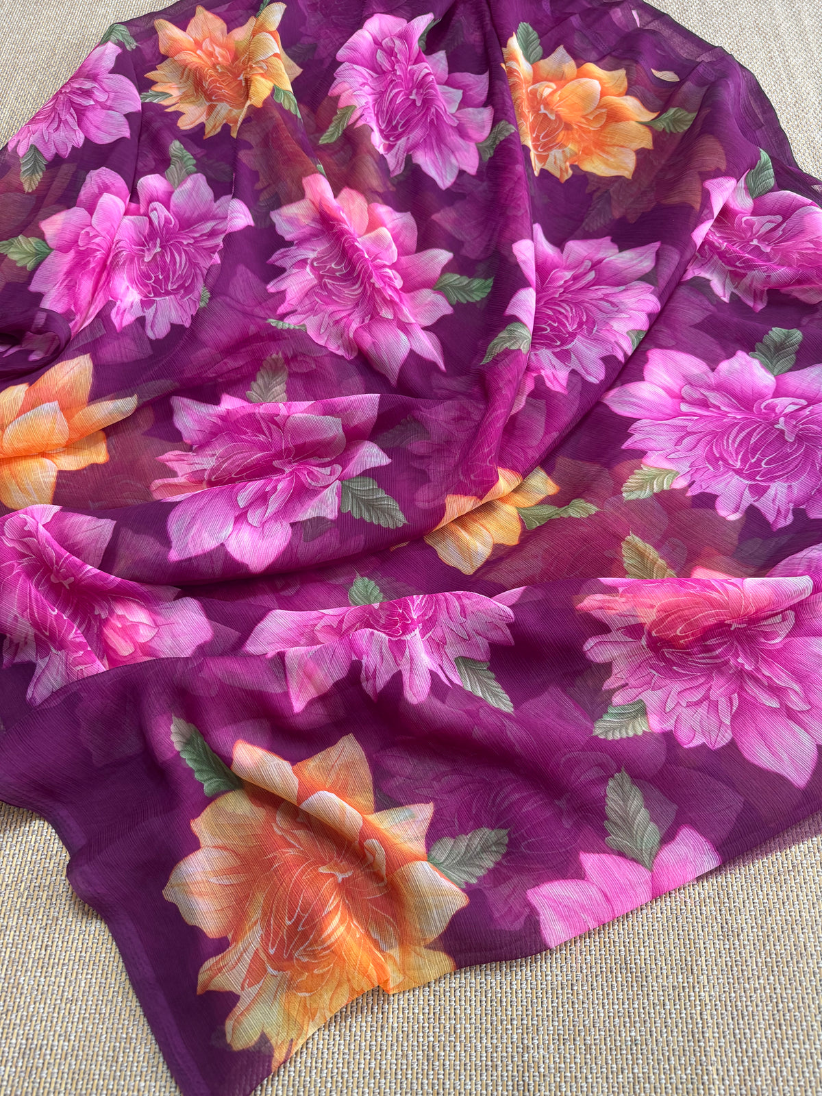 Super Soft Georgette Chiffon Feel alike  Saree