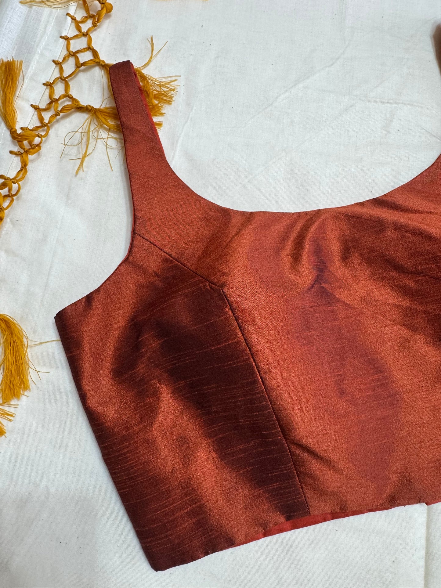 Sleeveless Raw silk  Saree Blouse