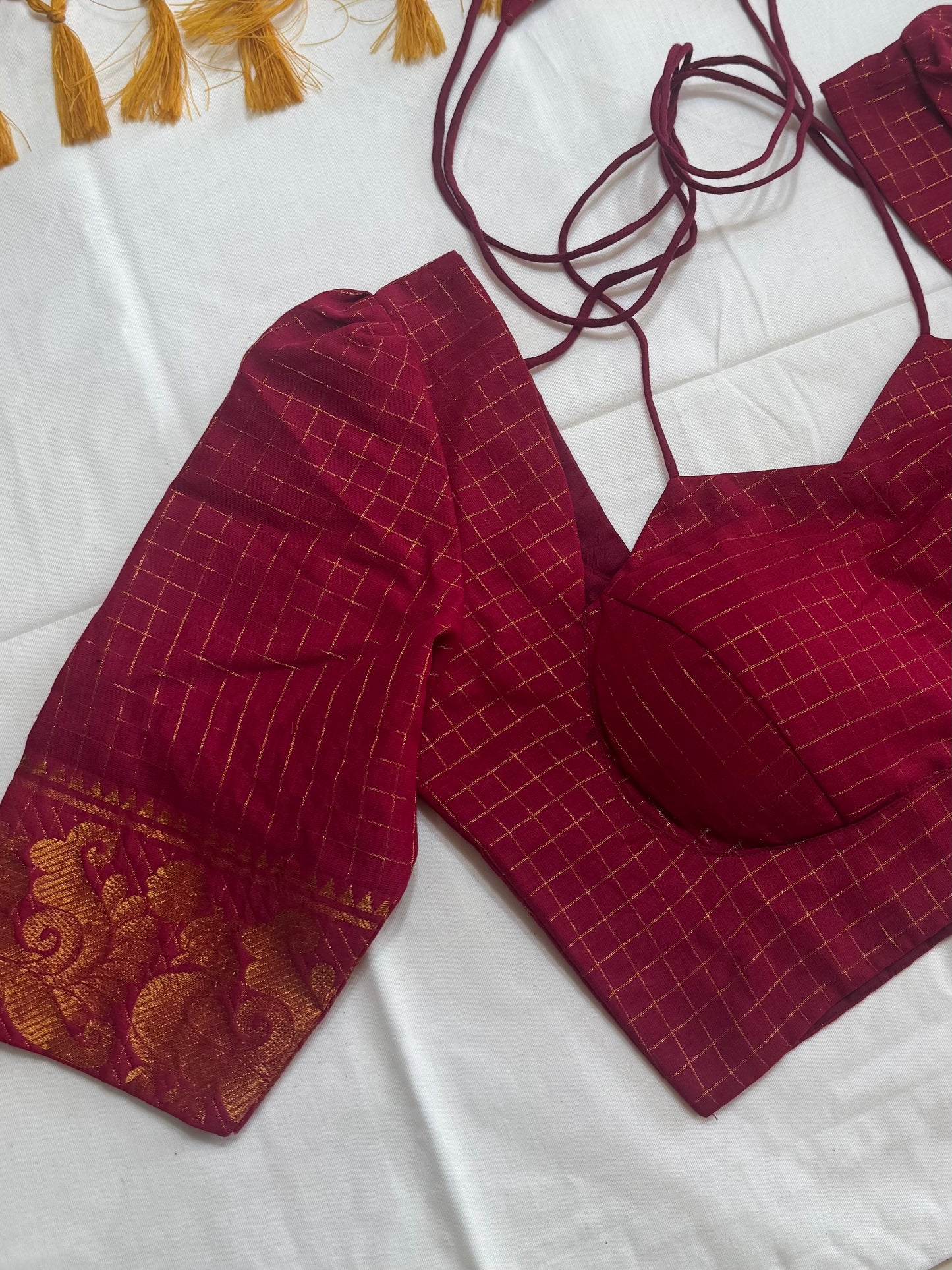 Red Zari Kattam - Madurai Cotton Saree Blouse