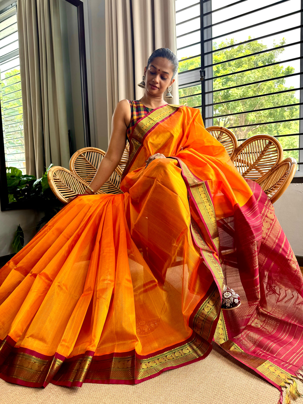 Korvai Silk  Cotton saree