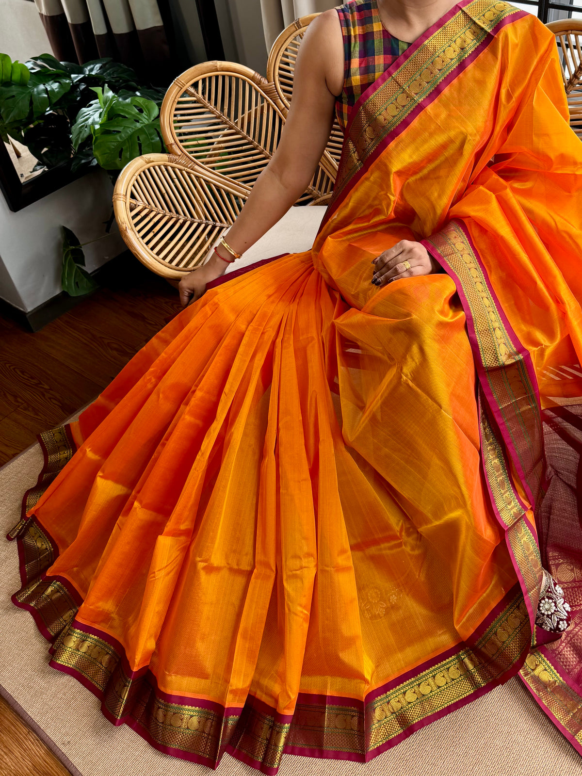 Korvai Silk  Cotton saree