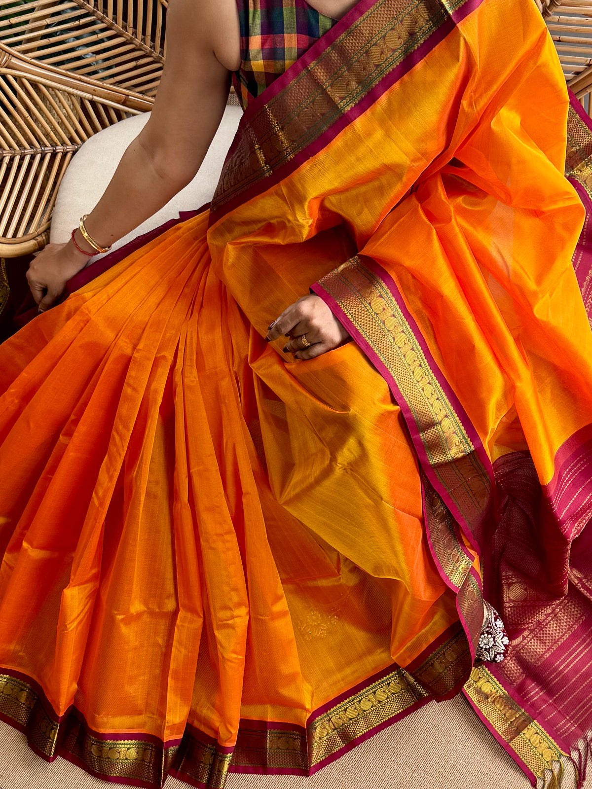 Korvai Silk  Cotton saree