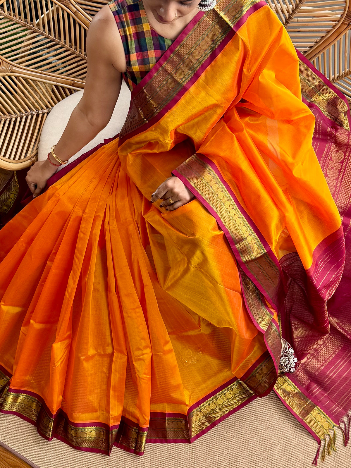 Korvai Silk  Cotton saree