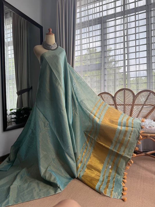 Linen Raaga  - Linen by Zari Tissue Saree