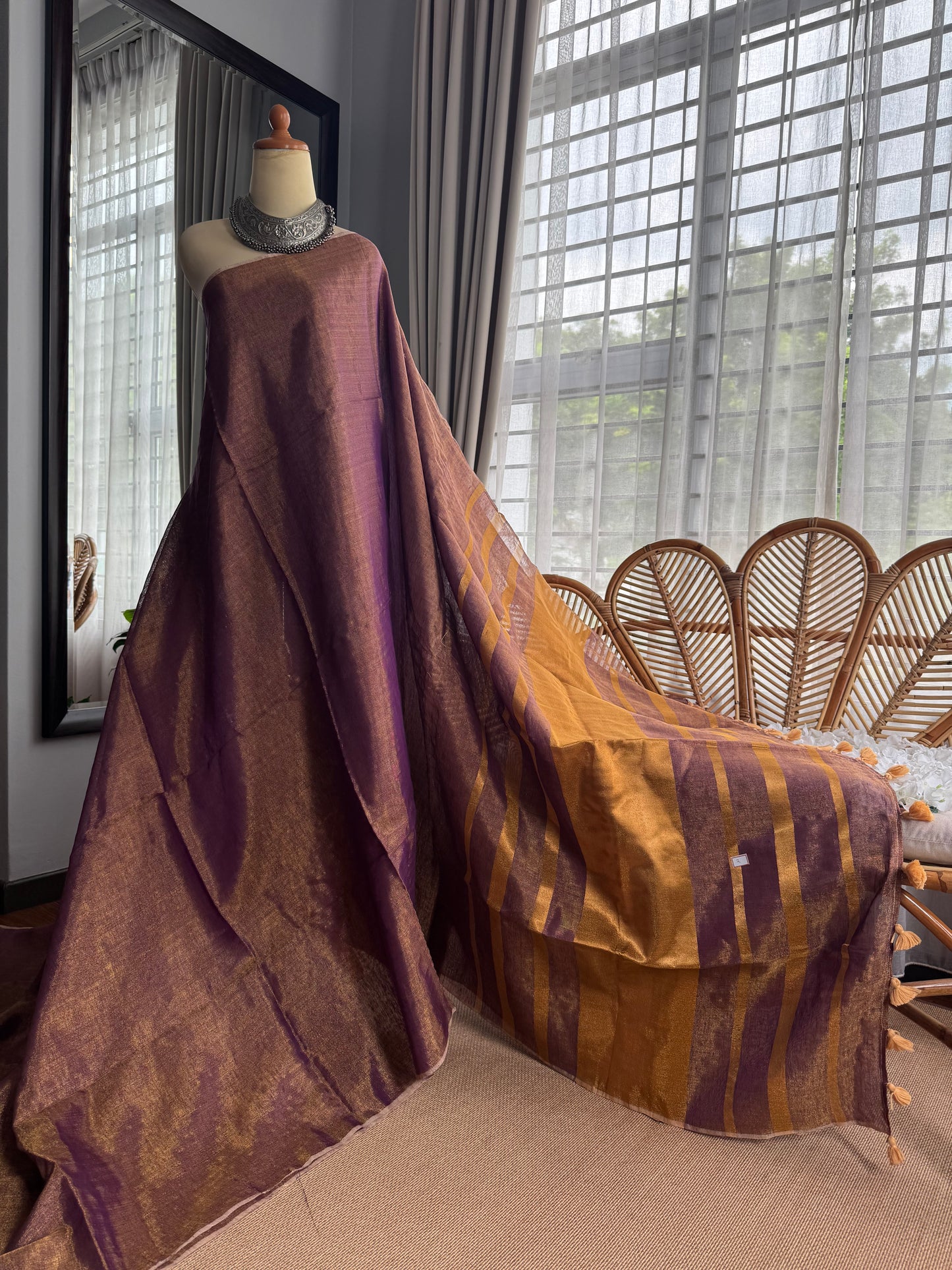 Linen Raaga  - Linen by Zari Tissue Saree