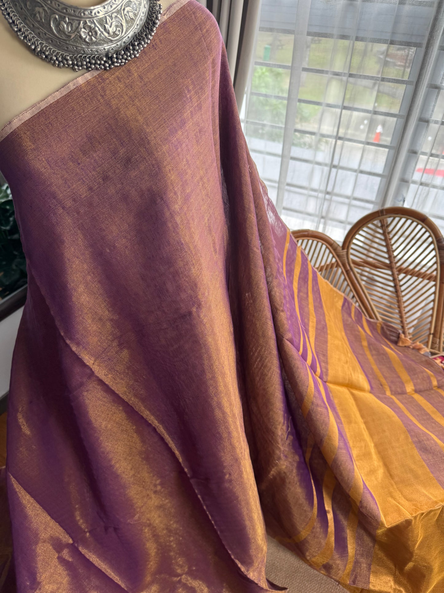 Linen Raaga  - Linen by Zari Tissue Saree