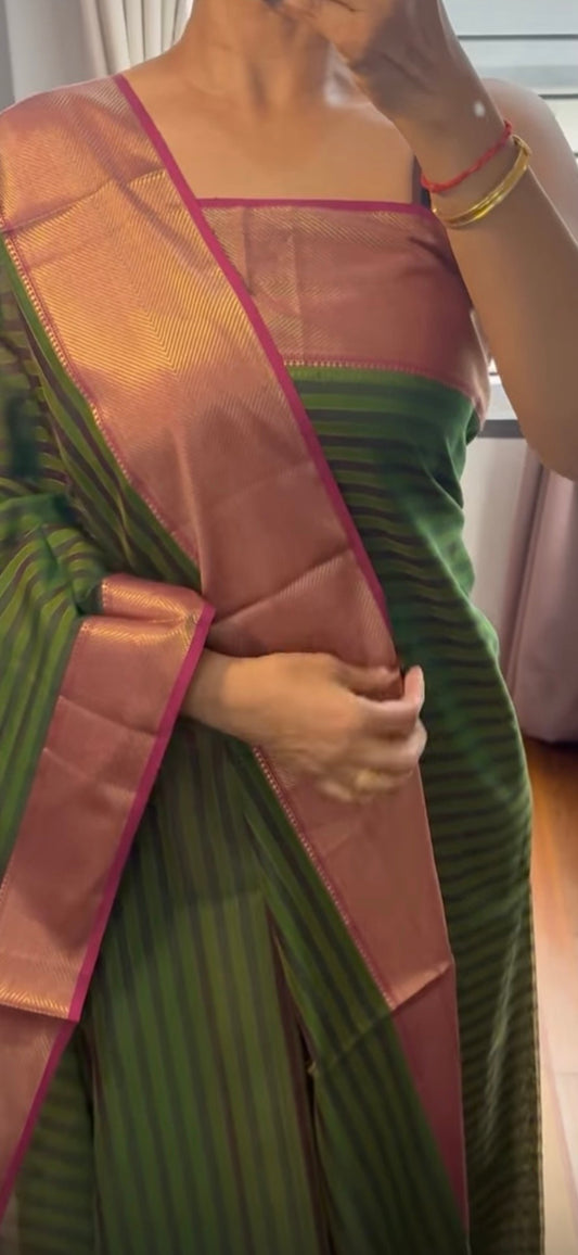 Pure Handloom Maheswari Silk Cotton Salwar Suit