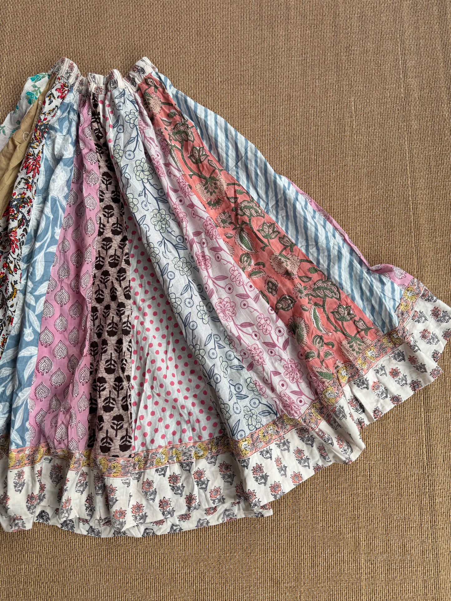 3/4 Patch work Ajrakh flair Skirt