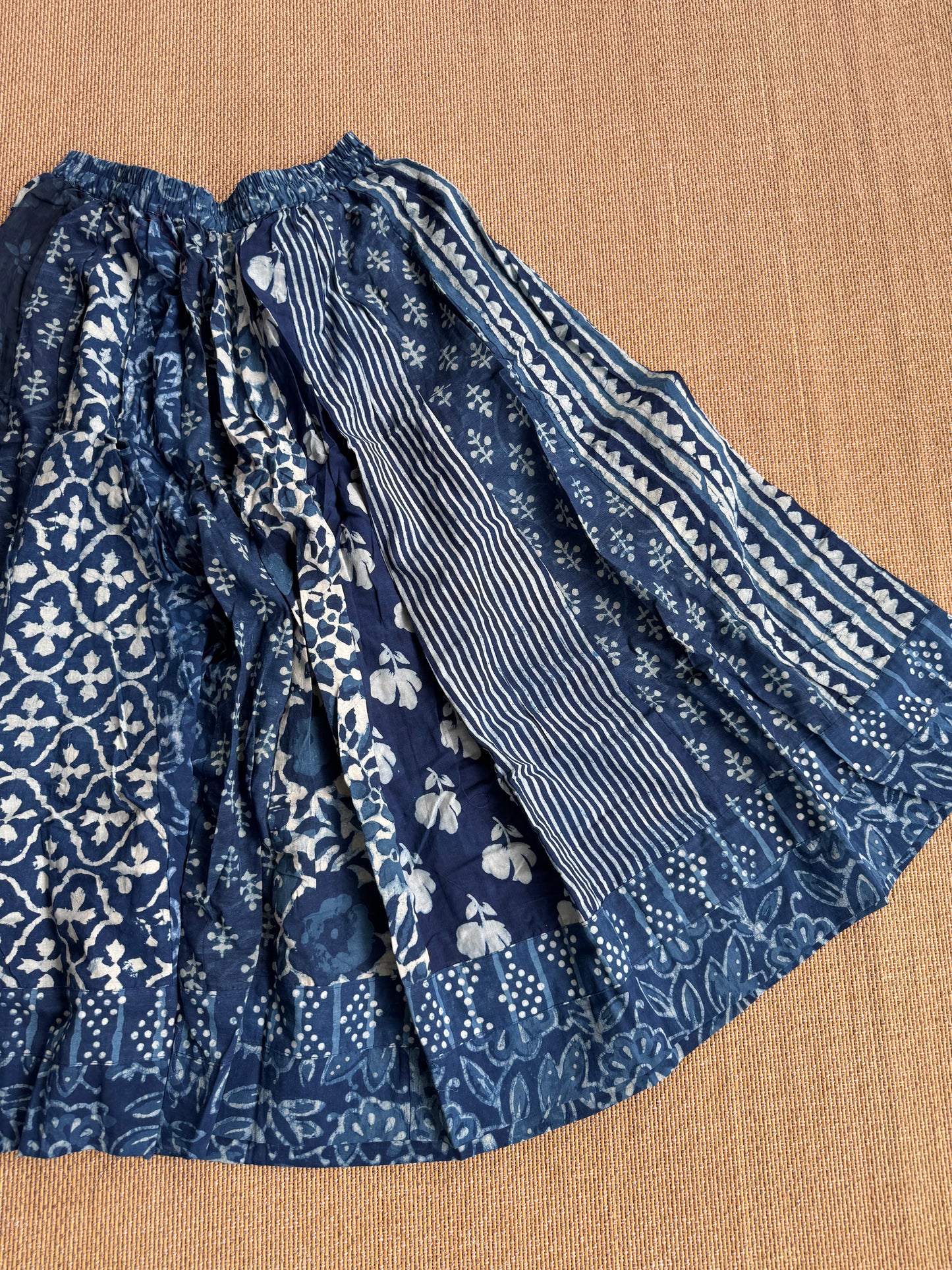 3/4 Patch work Ajrakh flair Skirt