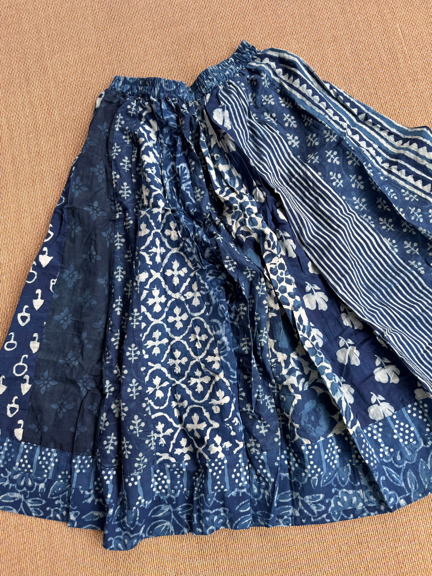 3/4 Patch work Ajrakh flair Skirt