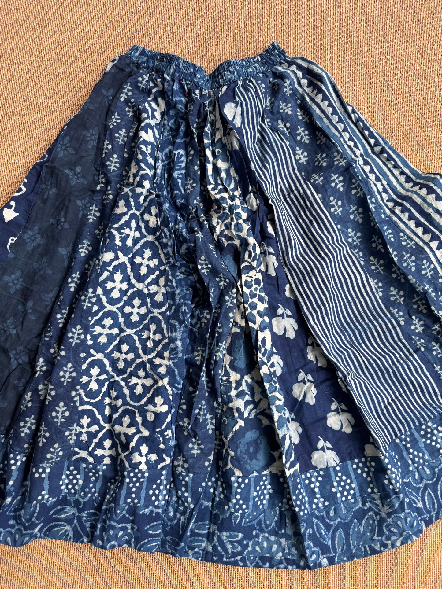 3/4 Patch work Ajrakh flair Skirt