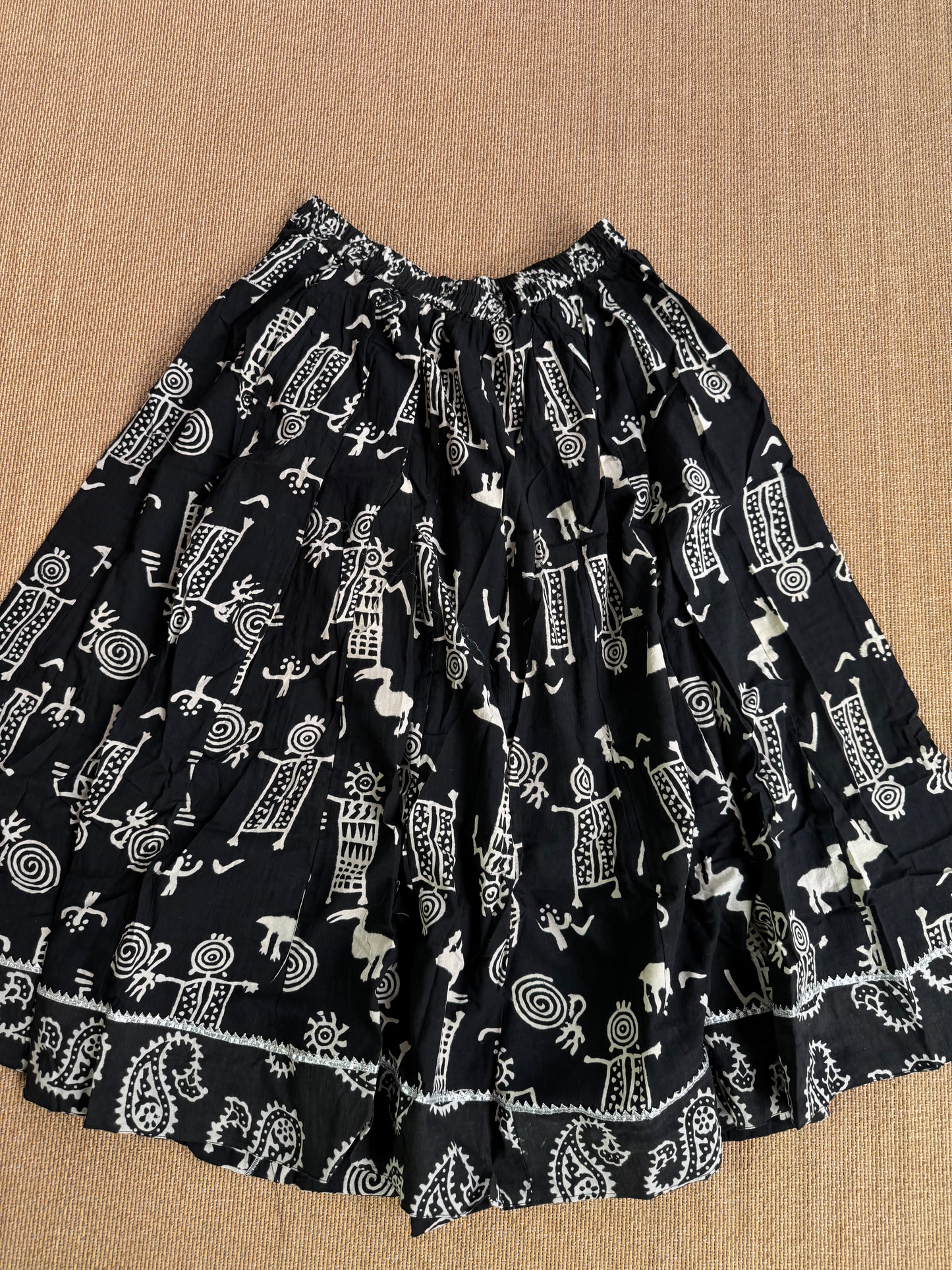 3/4 Patch work Ajrakh flair Skirt