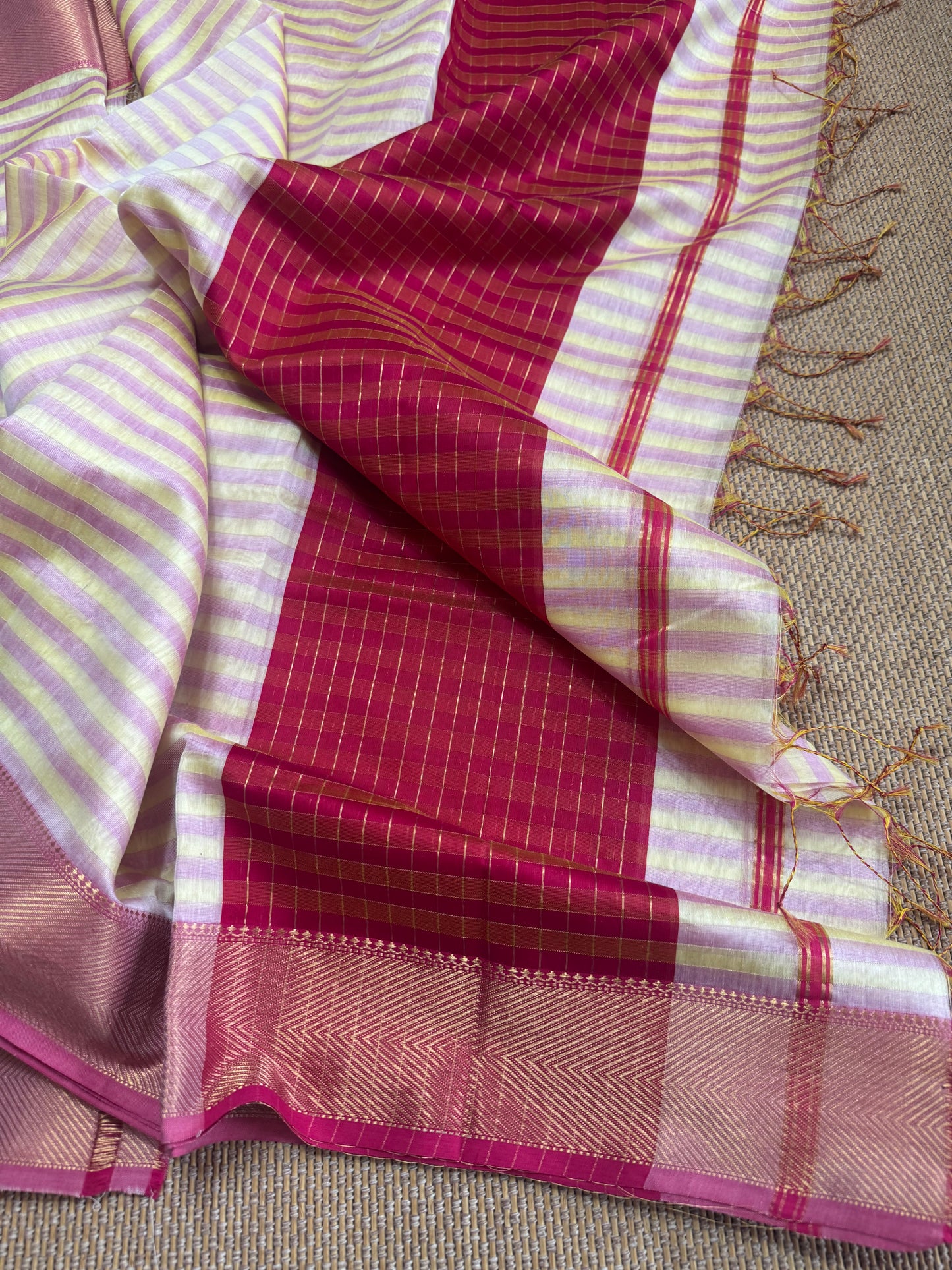Pure Handloom Maheswari Silk Cotton Salwar Suit