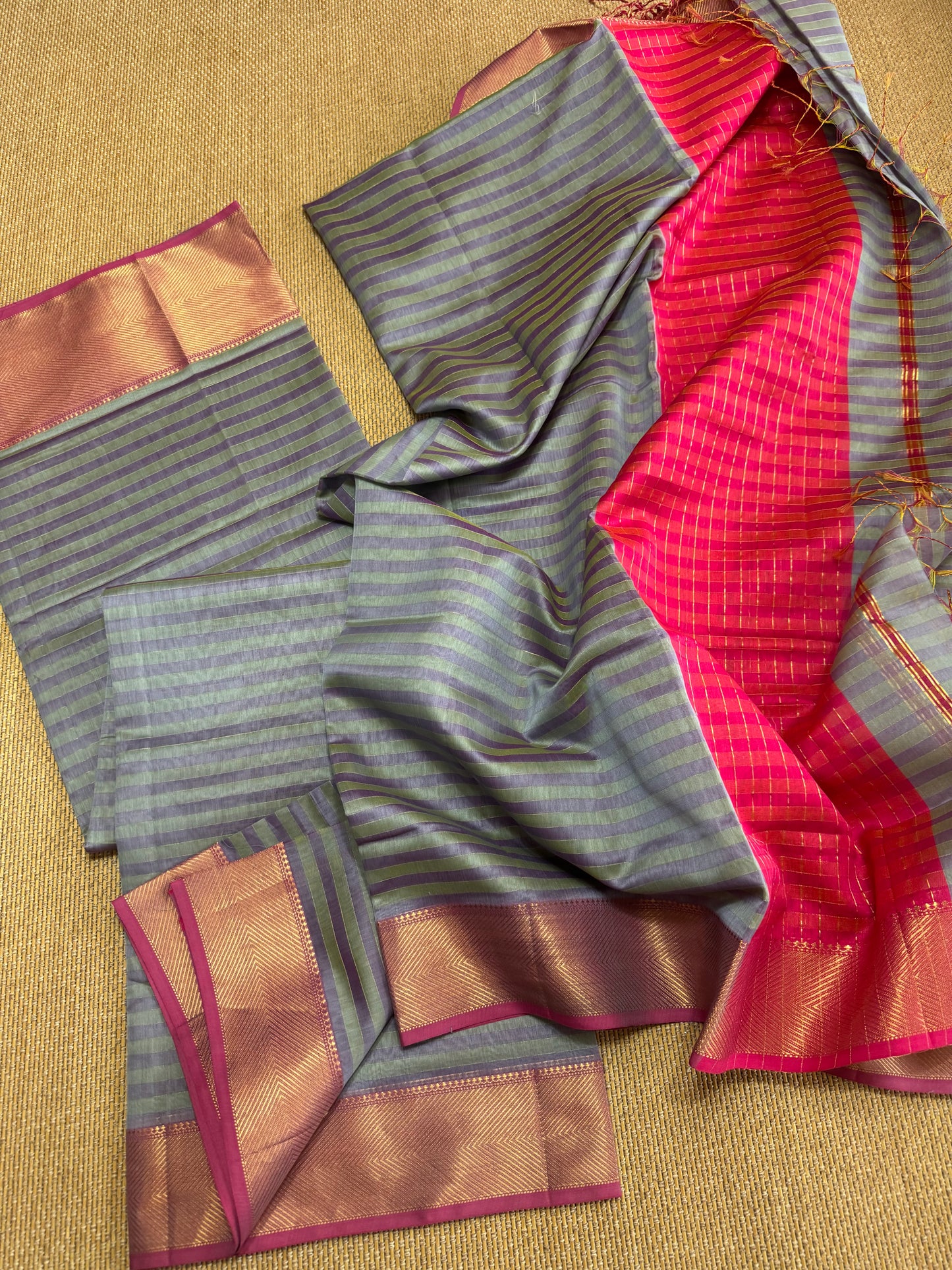 Pure Handloom Maheswari Silk Cotton Salwar Suit