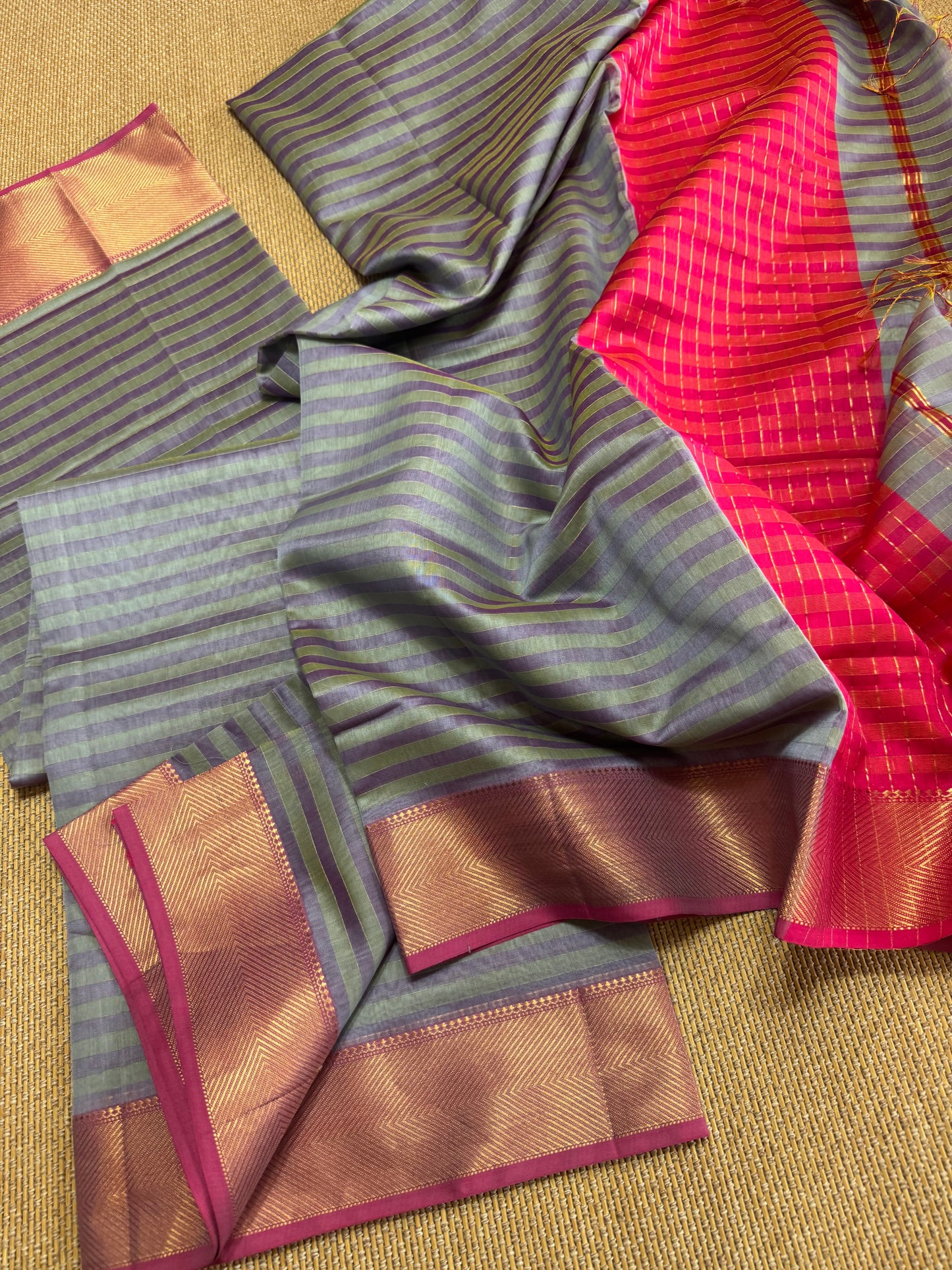 Pure Handloom Maheswari Silk Cotton Salwar Suit