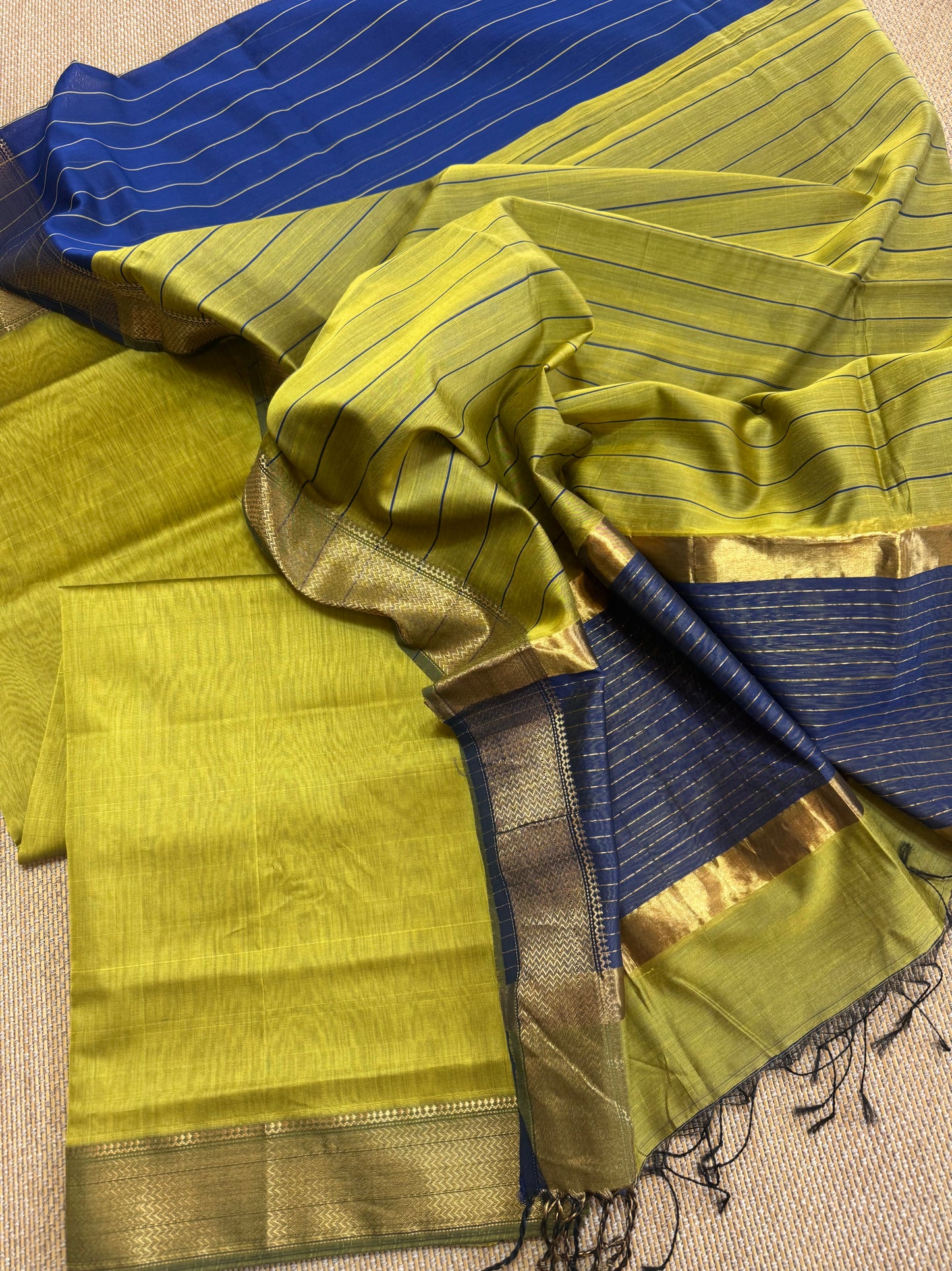 Pure Handloom Maheswari Silk Cotton Salwar Suit