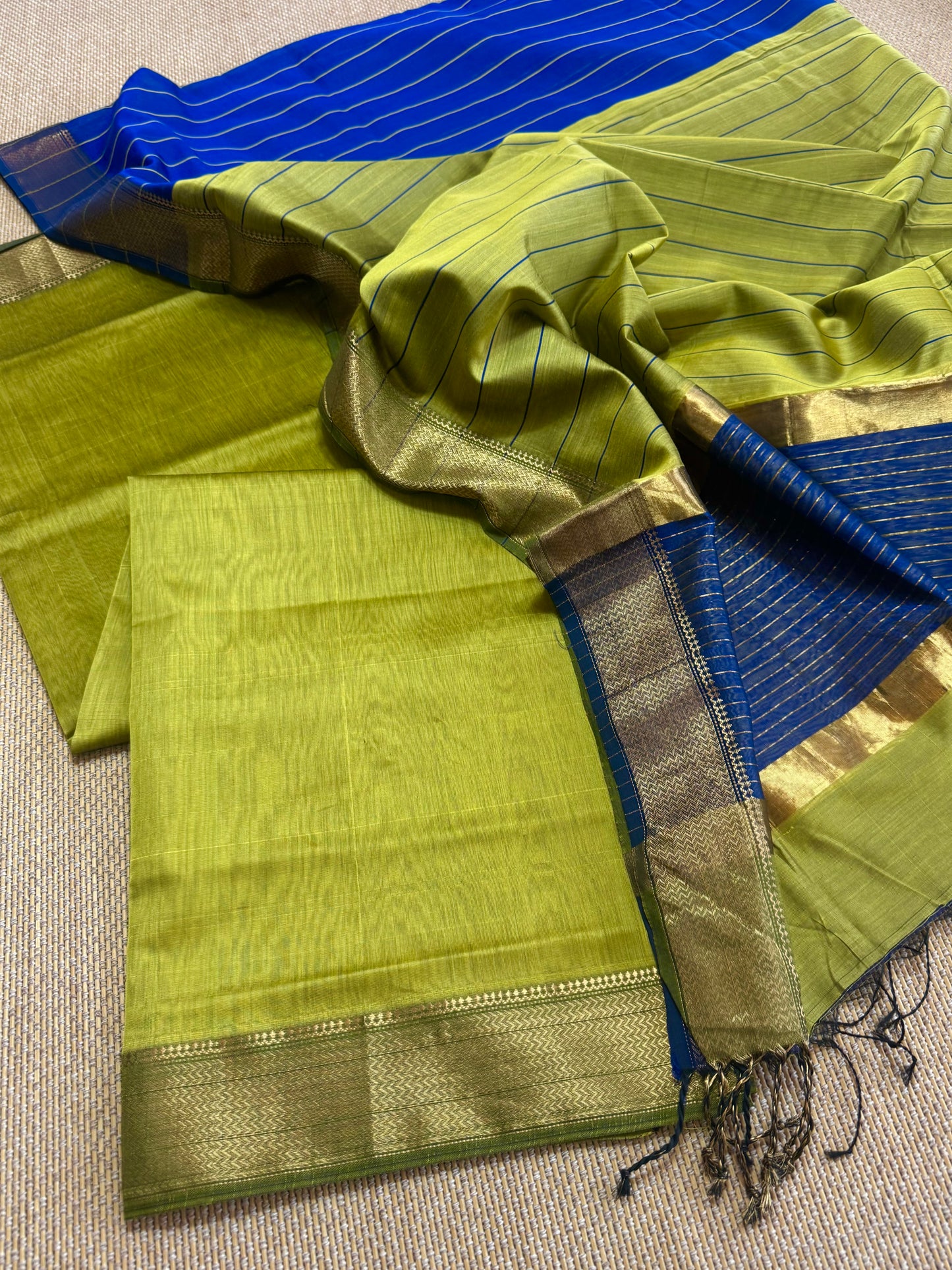 Pure Handloom Maheswari Silk Cotton Salwar Suit