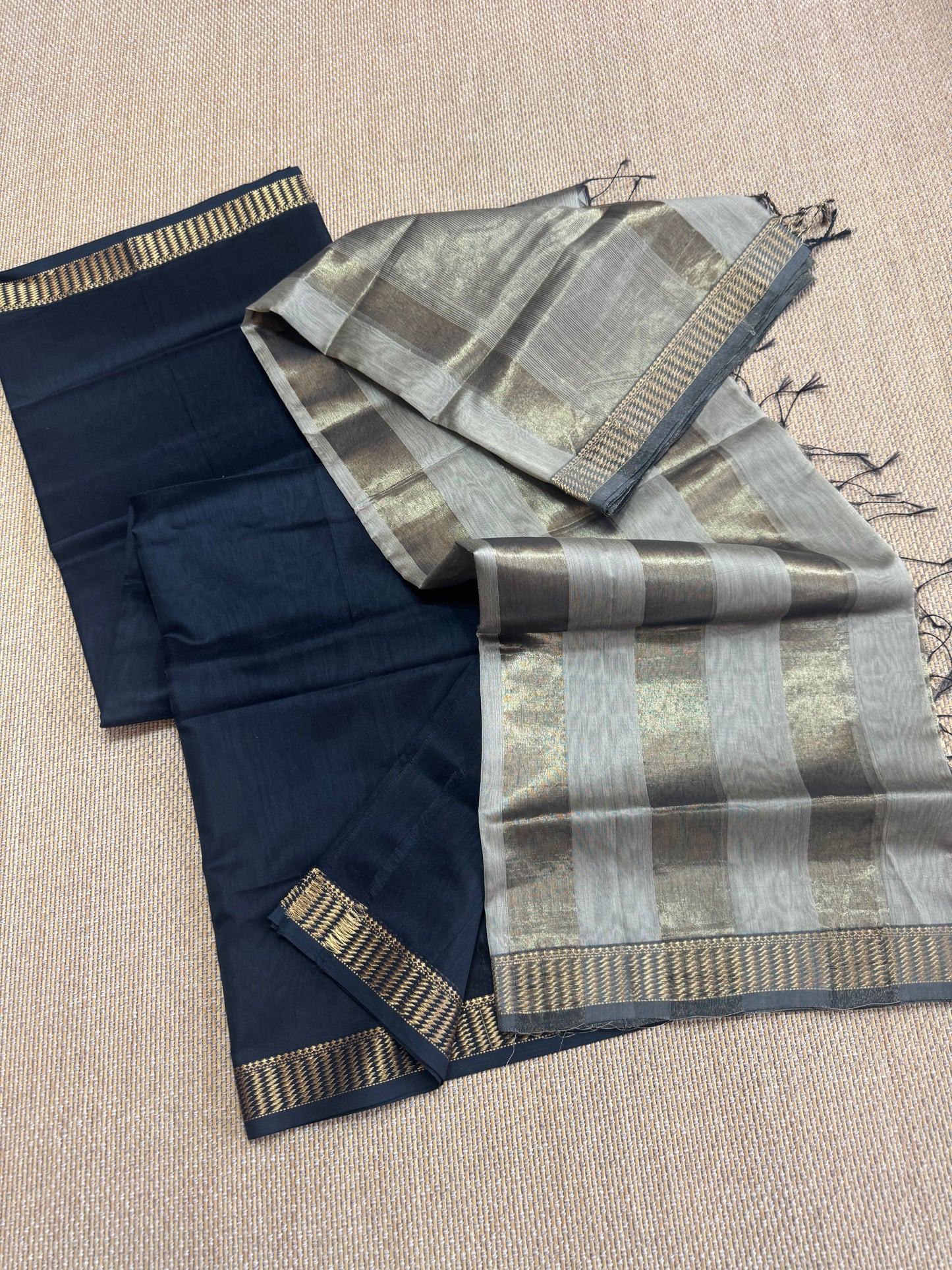 Pure Handloom Maheswari Silk Cotton Salwar Suit