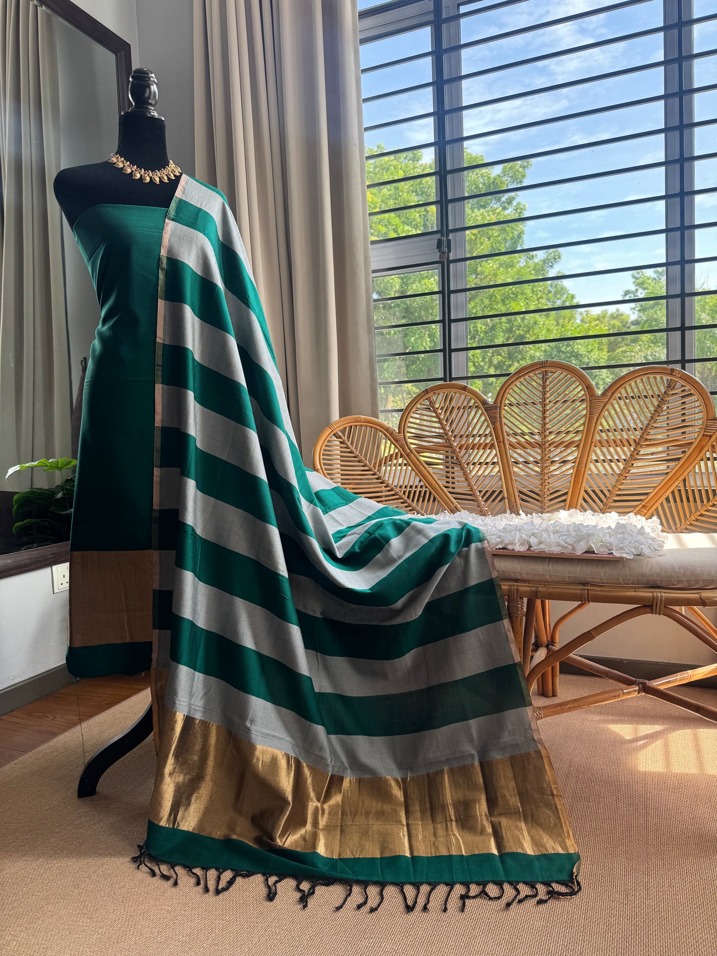Pure Handloom Maheswari 4 pedal loom Salwar Suit